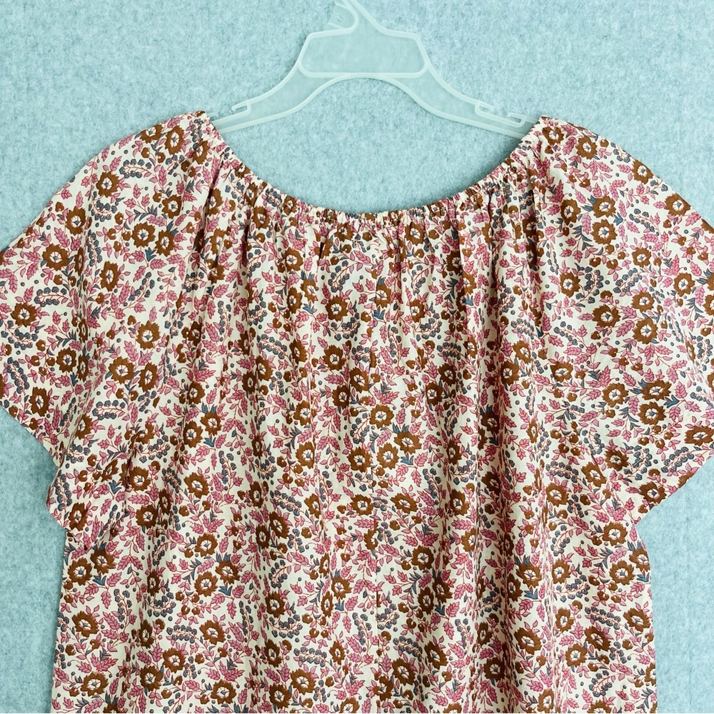 Faherty Womens Top Small Florence Earth Block Floral Boho Organic Cotton NWT - Picture 7 of 15